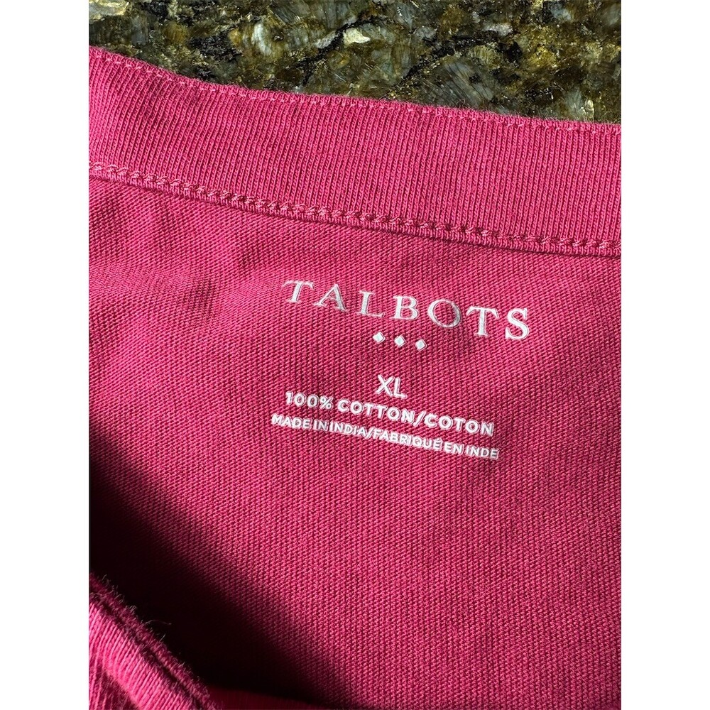 Talbots Tunic Top Womens XL Pink Pullover Crew Neck Long Sleeve Side - Picture 8 of 9